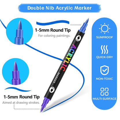 🎄Christmas Sale 50% OFF!!🎅Dual Tip Acrylic Brush Marker Pens🔥