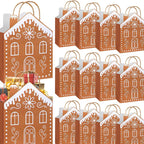 Festive Gingerbread House Treat Bags with Handles