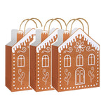Festive Gingerbread House Treat Bags with Handles