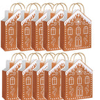 Festive Gingerbread House Treat Bags with Handles