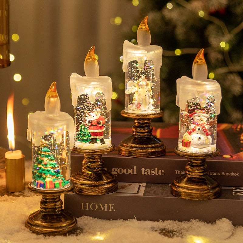 🎄Christmas Sales 60% OFF🎉Battery Operated Lighted Christmas Snow Globe Candle