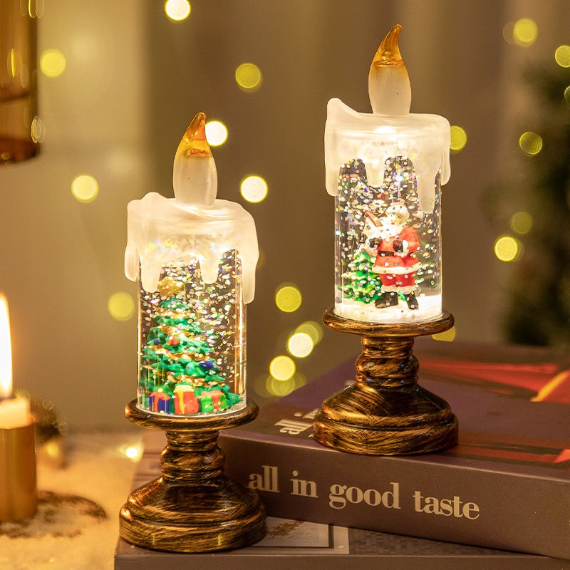 🎄Christmas Sales 60% OFF🎉Battery Operated Lighted Christmas Snow Globe Candle