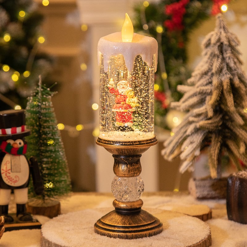 🎄Christmas Sales 60% OFF🎉Battery Operated Lighted Christmas Snow Globe Candle