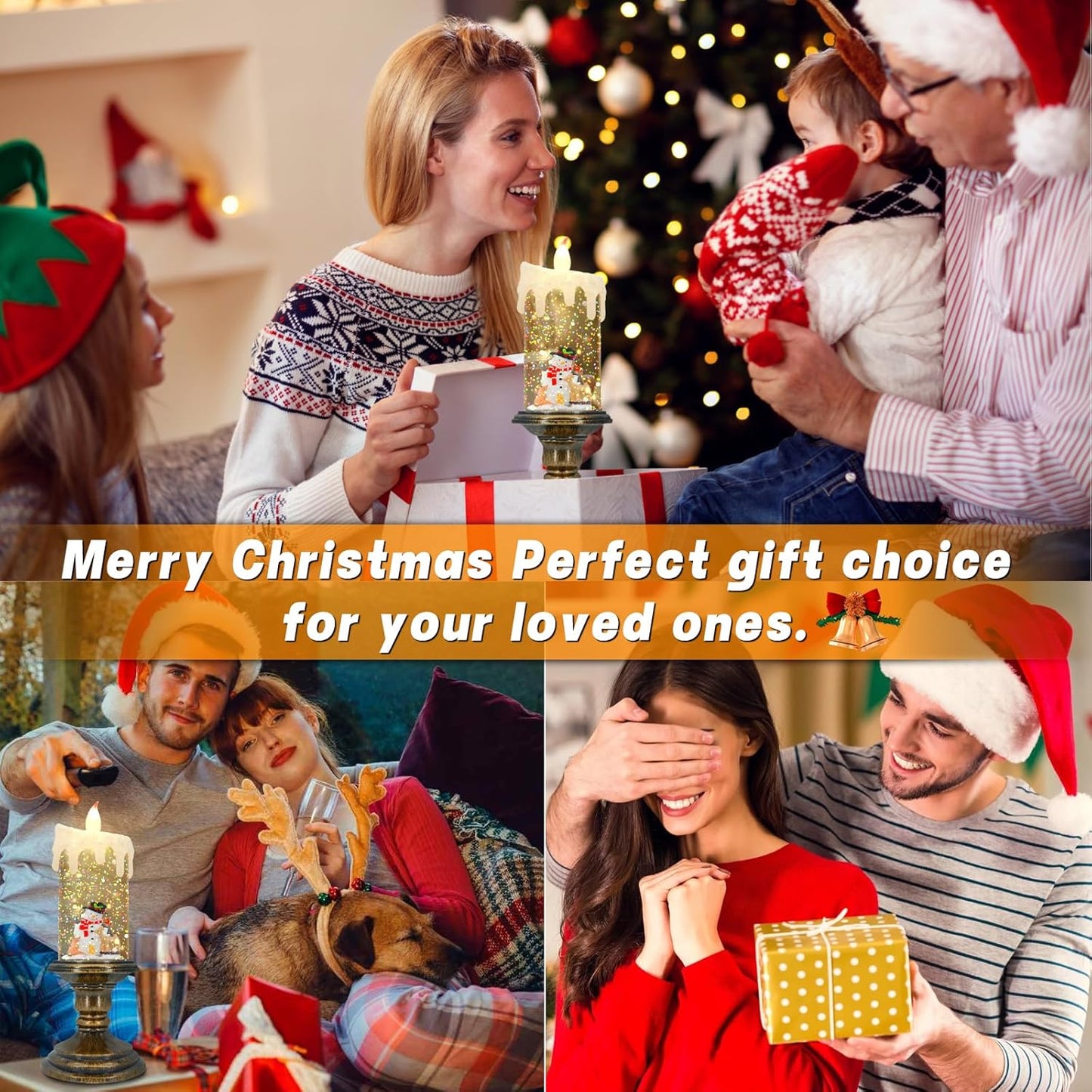 🎄Christmas Sales 60% OFF🎉Battery Operated Lighted Christmas Snow Globe Candle