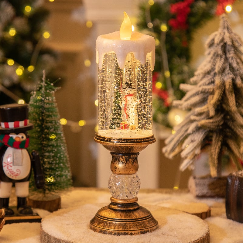 🎄Christmas Sales 60% OFF🎉Battery Operated Lighted Christmas Snow Globe Candle