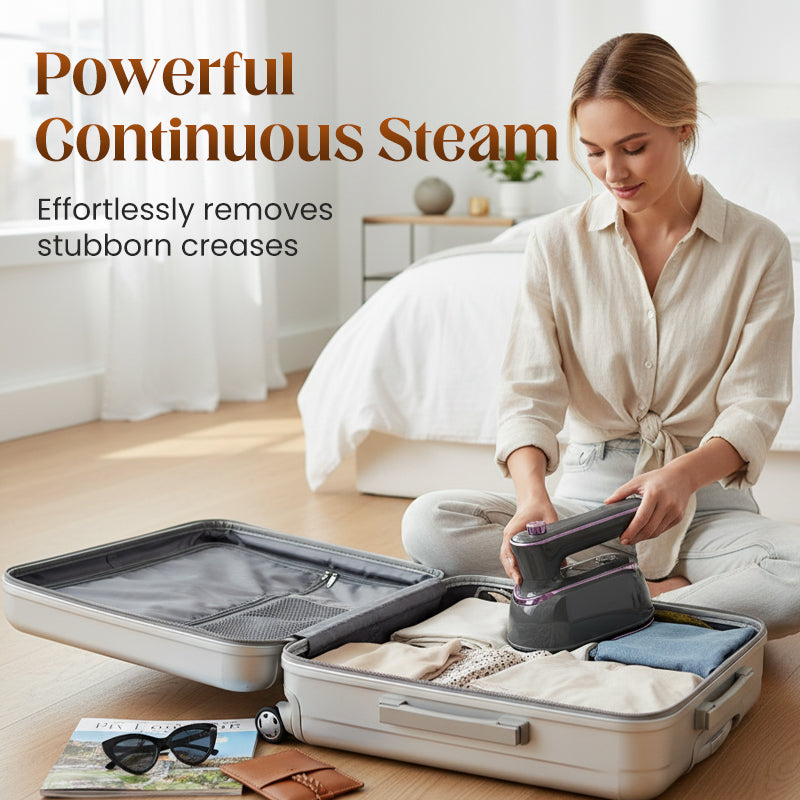 Foldable Handheld Steamer with 180° Rotating Handle