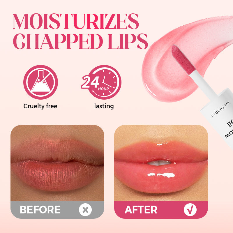 🍓🌸 Fruity and floral lip oil|Burst water moisturizing Mirror water, tender enough to pinch out water~