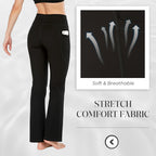High Waisted Scrunch Butt Lifting Tummy Control Pocket Shaping Yoga Bootcut Leggings