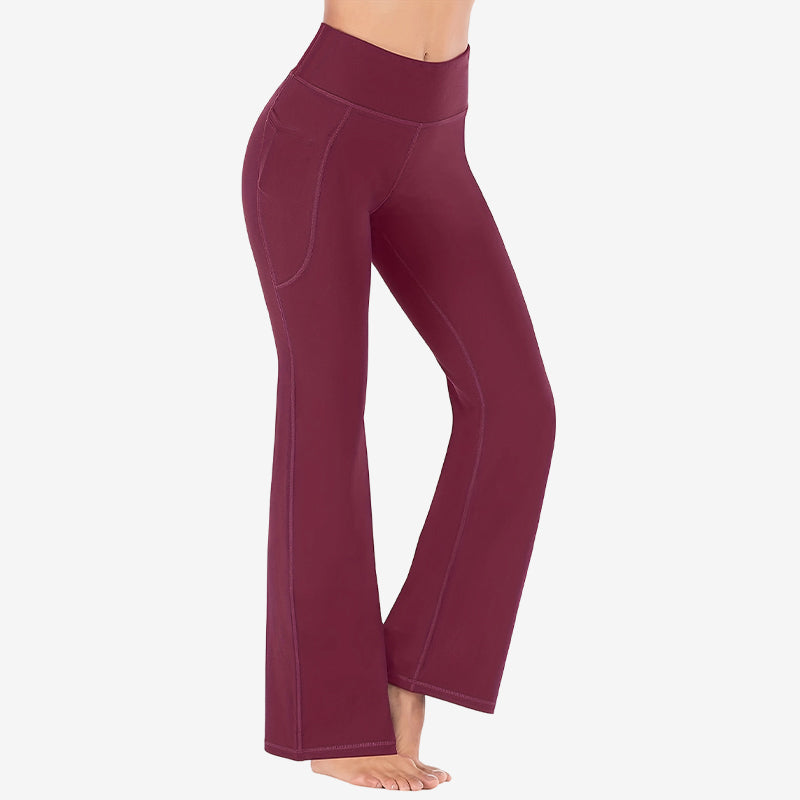 High Waisted Scrunch Butt Lifting Tummy Control Pocket Shaping Yoga Bootcut Leggings