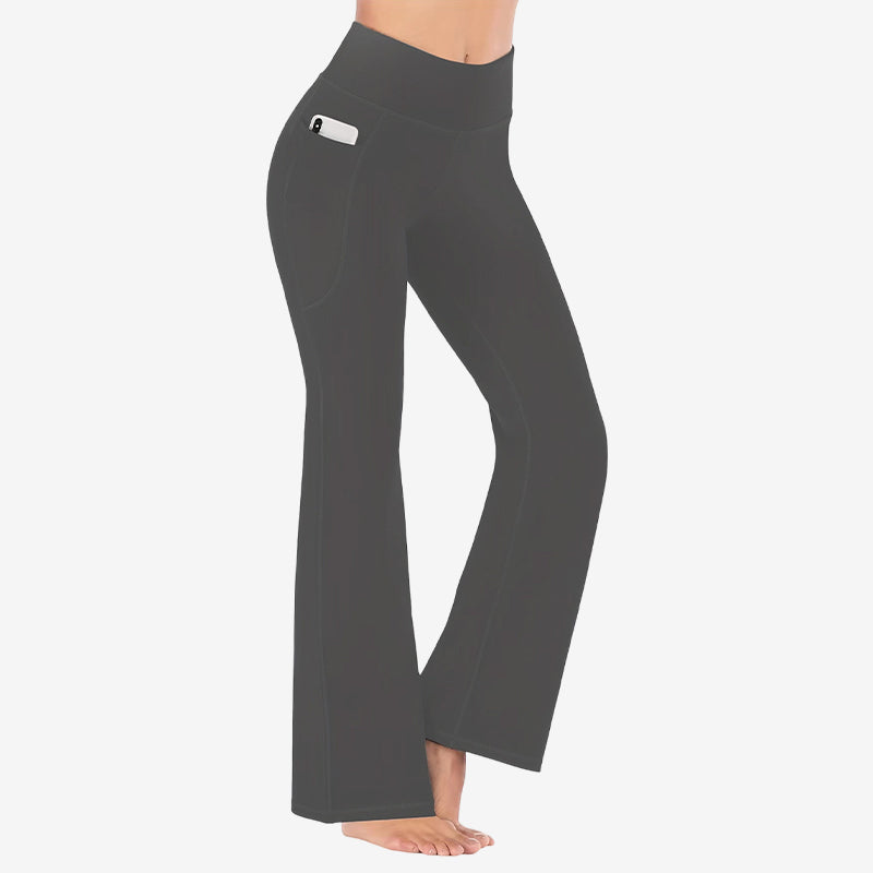 High Waisted Scrunch Butt Lifting Tummy Control Pocket Shaping Yoga Bootcut Leggings