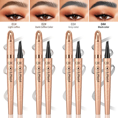 🔥 BUY 1 GET 1 FREE! 🔥 3D Microblading Eyebrow Pencil – 4-Prong Tip, Waterproof & Natural Hair-Like Strokes 🖌️
