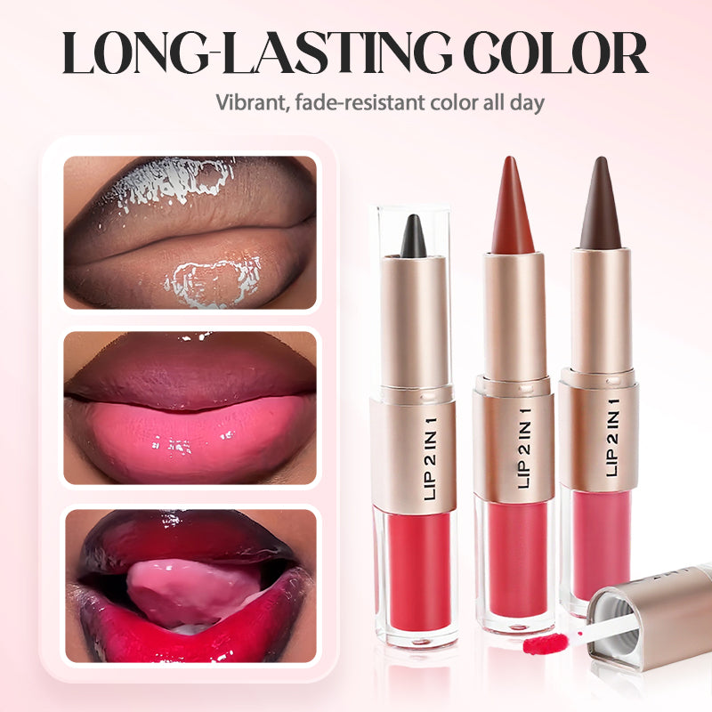 💥🎁LAST DAY BUY 1 GET 1 FREE!!🔥3-in-1 Matte Lipstick & Shine Lip Gloss