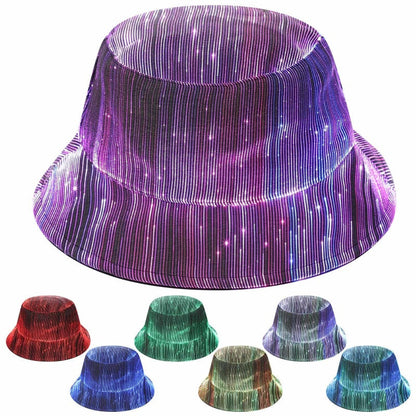 🚀 2026 Future of Style | Glowing Fiber Optic Bucket Hat | Light Up the Night 🌈【-50% Launch Sale】