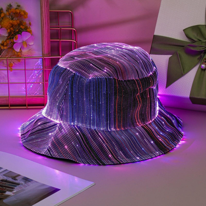 🚀 2026 Future of Style | Glowing Fiber Optic Bucket Hat | Light Up the Night 🌈【-50% Launch Sale】