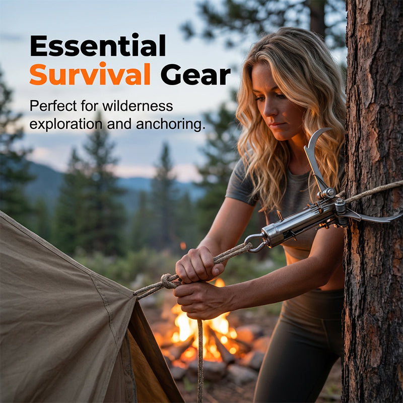 ⚓ Stainless Steel Folding Grappling Hook | Ultra-Compact Collapsible Anchor for Rescue, Climbing & Off-Road Recovery