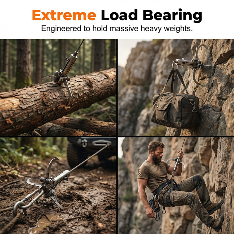 ⚓ Stainless Steel Folding Grappling Hook | Ultra-Compact Collapsible Anchor for Rescue, Climbing & Off-Road Recovery