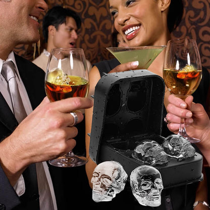 🧊 BUY 1 GET 1 FREE!  💀DIY Silicone Skull Ice Cube Tray – Giant Slow-Melt Skull for Whiskey & Cocktails – Food-Grade & Multi-Use Mold 🥃