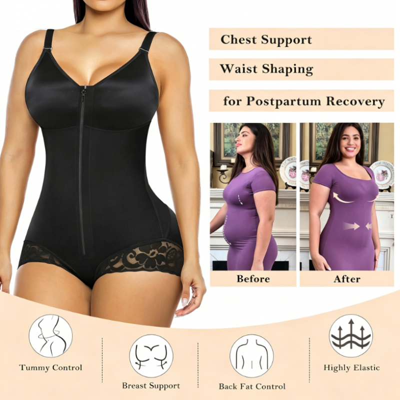 👙 LIMITED-TIME 50% OFF! 💥 Women's Tummy Control Zip Bodysuit – 360° Compression, Adjustable Straps, Hourglass ✨-Q