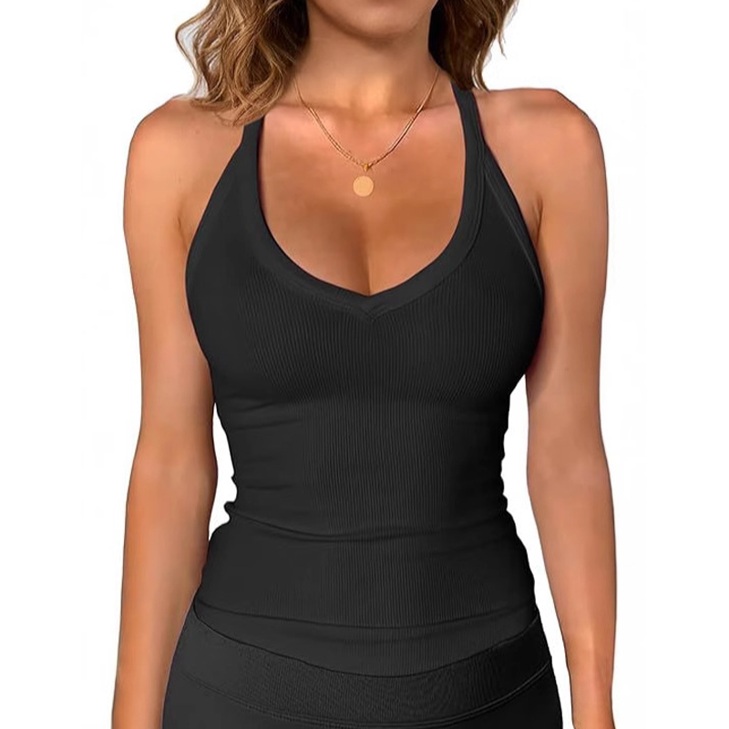 Women's Ribbed V-Neck Tank Top