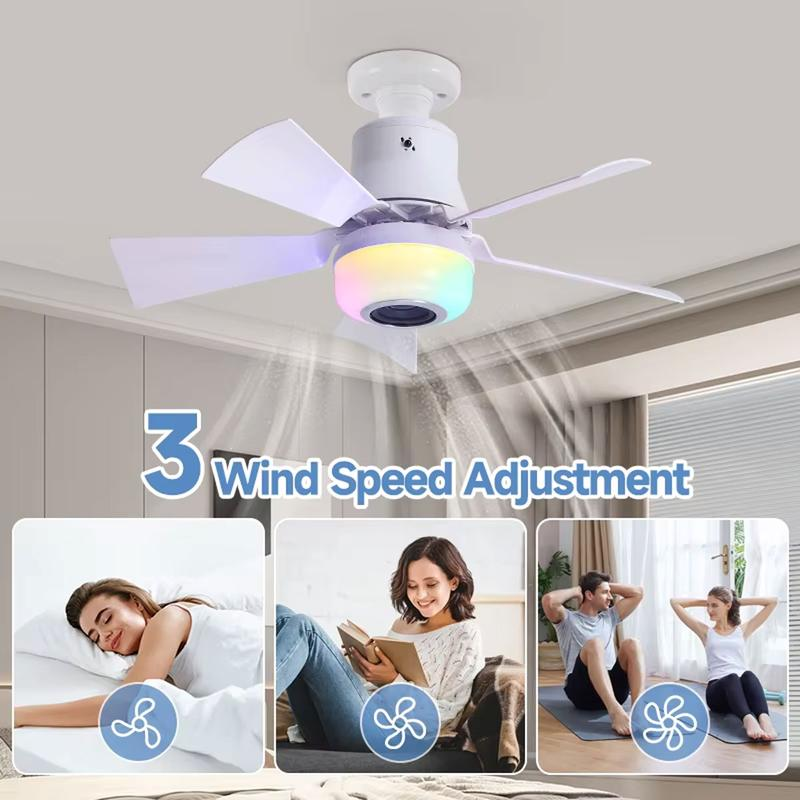 Smart Ceiling Fan with Light, RGB & Bluetooth Speaker