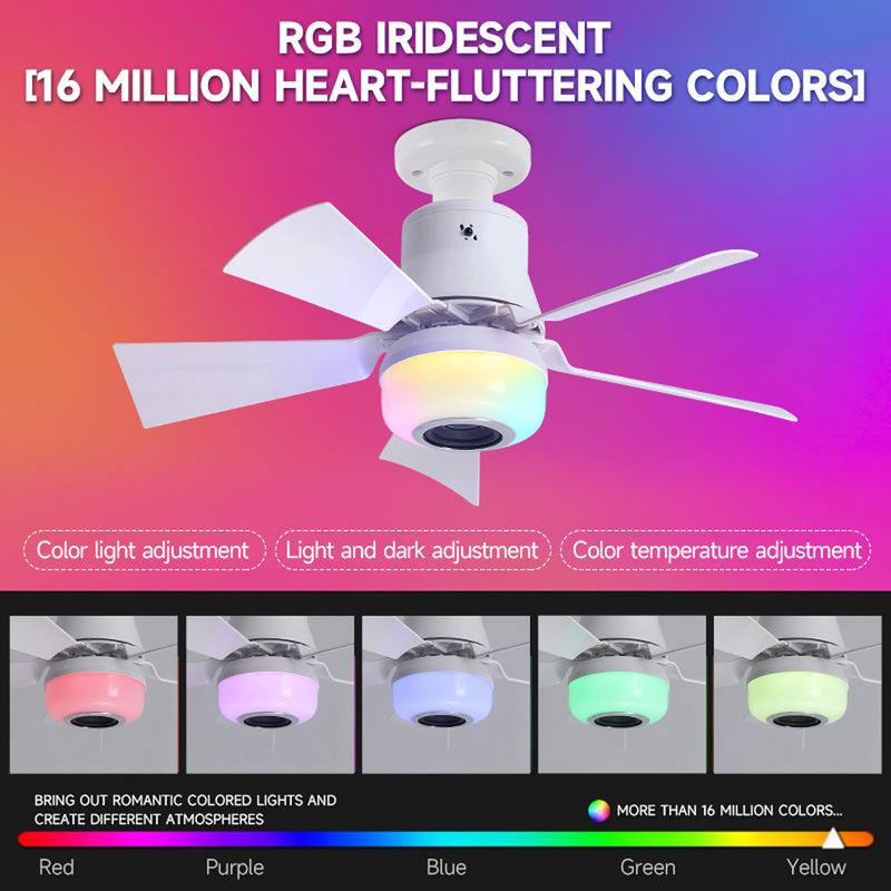 Smart Ceiling Fan with Light, RGB & Bluetooth Speaker