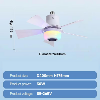 Smart Ceiling Fan with Light, RGB & Bluetooth Speaker