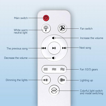 Smart Ceiling Fan with Light, RGB & Bluetooth Speaker