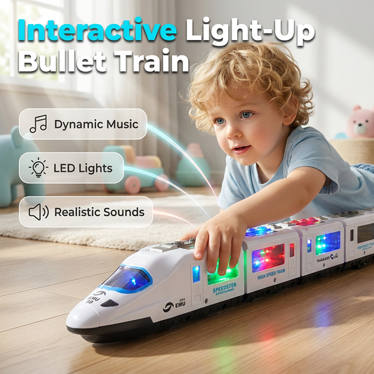 🚂 50% OFF NOW! ✨ Electric Bullet Train Toy – Light-Up, Bump & Go, with Music – Interactive design, perfect for toddlers – develops motor skills and imagination 🎶