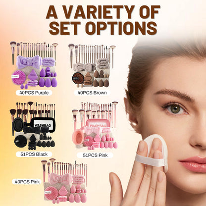 📢📢40% OFF !! ⏰ All-in-One Makeup Brush & Sponge Set