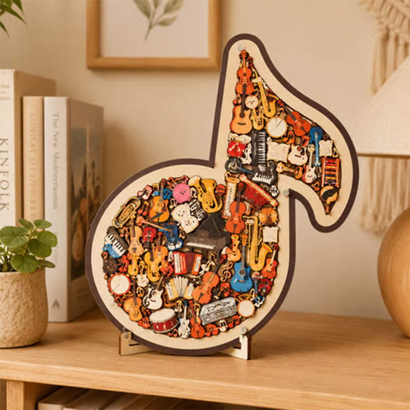 🔥Hot Sale 60%OFF Only ￡11.99⏰Wooden Musical Note Jigsaw Puzzle Eco-Friendly Material, Beautiful Display Piece. Great Gift For Musicians & Puzzle Fans! 🧩💚🌟