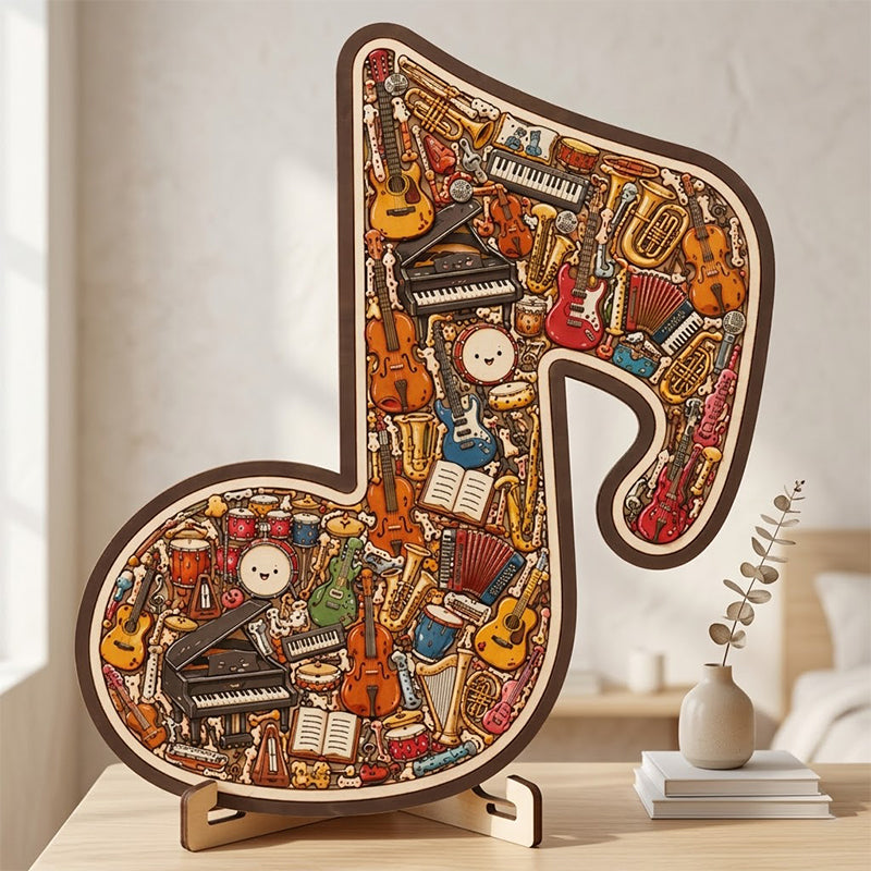 🔥Hot Sale 60%OFF Only ￡11.99⏰Wooden Musical Note Jigsaw Puzzle Eco-Friendly Material, Beautiful Display Piece. Great Gift For Musicians & Puzzle Fans! 🧩💚🌟