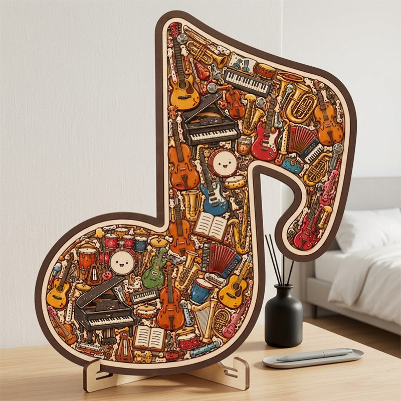 🔥Hot Sale 60%OFF Only ￡11.99⏰Wooden Musical Note Jigsaw Puzzle Eco-Friendly Material, Beautiful Display Piece. Great Gift For Musicians & Puzzle Fans! 🧩💚🌟