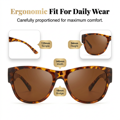 📢📢50% OFF !! ⏰Women's Large Frame Fit-Over Sunglasses