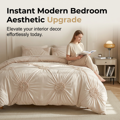 📢📢40% OFF  & FREE SHIPPING !! ⏰Elegant Pinch Pleat Duvet Cover Set