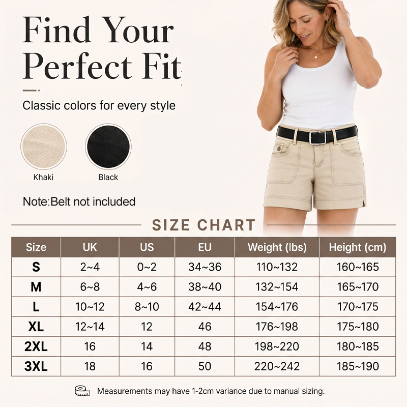 🩳🌼 Women’s Stretch Pocket Shorts – Comfortable Mid-Rise Design, Durable Stitching & Casual-Chic Appeal ✨