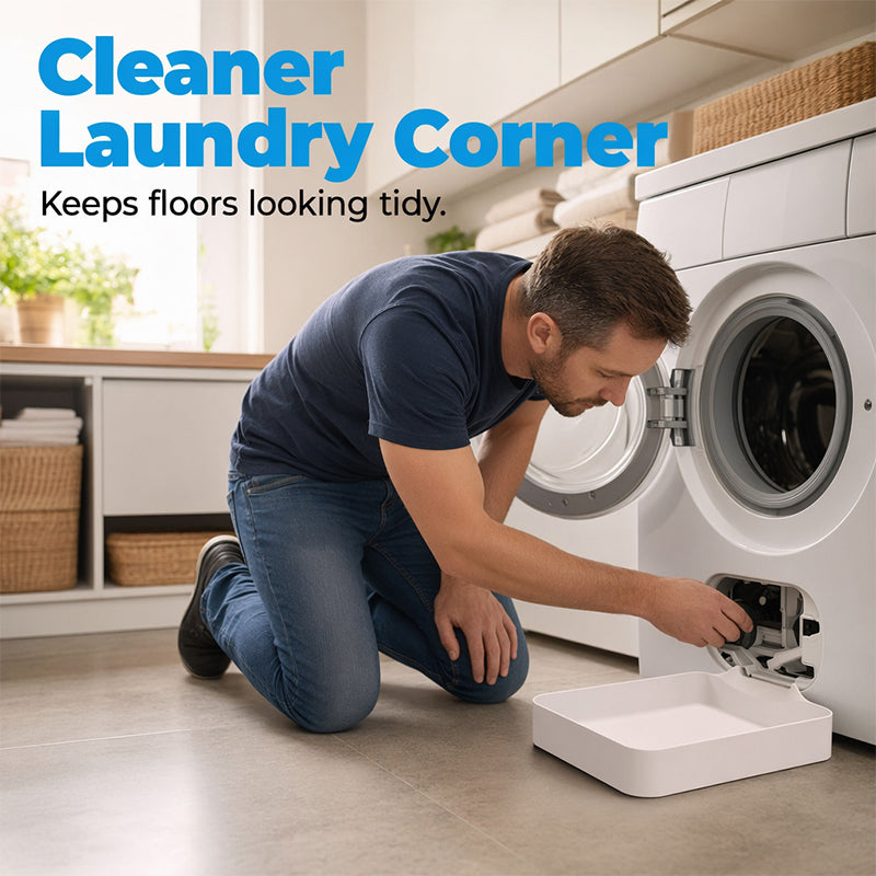 Keep your laundry area clean and dry with this universal drain pan! 🌊🧺 Say goodbye to spills and hello to peace of mind! 💪✨