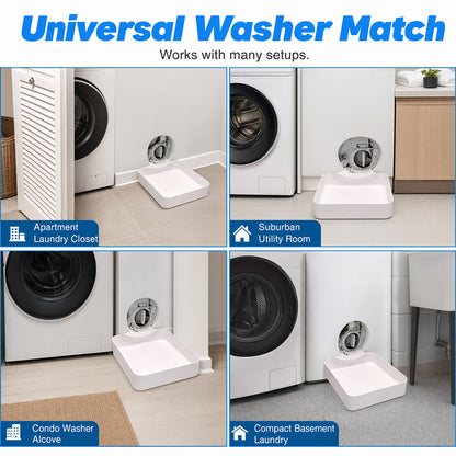 Keep your laundry area clean and dry with this universal drain pan! 🌊🧺 Say goodbye to spills and hello to peace of mind! 💪✨