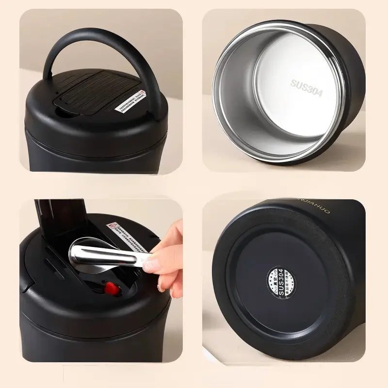 🍱 Large Capacity Food Flask — 1.5L | Double-Walled | Folding Spoon | All-Day Warm Meals