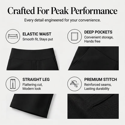 🏆LAST DAY SPECIAL PRICE ￡11.99⚡50K+ SOLD💕👖Women's High-Waisted Stretch Cropped Pants💫Elastic Slim Fit Ankle Trousers Casual Daily Commute Holiday Outfit UK🇬🇧