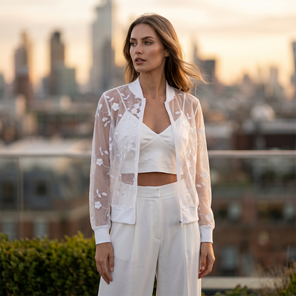 🌸 Women's Summer Floral Sheer Mesh Jacket