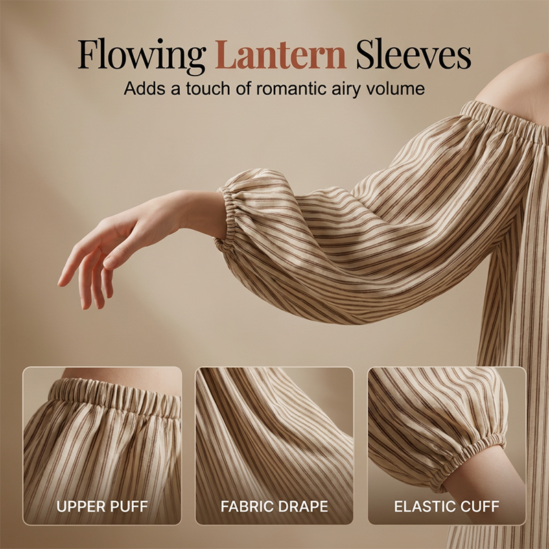 👗New Arrivals 50% OFF💥Women’s Off-Shoulder Lantern Sleeve Maxi Dress Elegant Long Dress for Party & Daily Wear