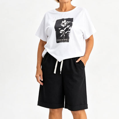 Women Casual Two Piece Summer Shorts Set