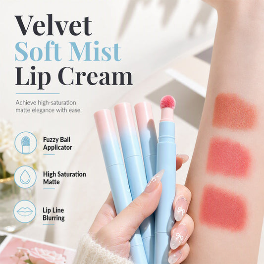 Soft Matte Finish Lipstick with Puff Applicator