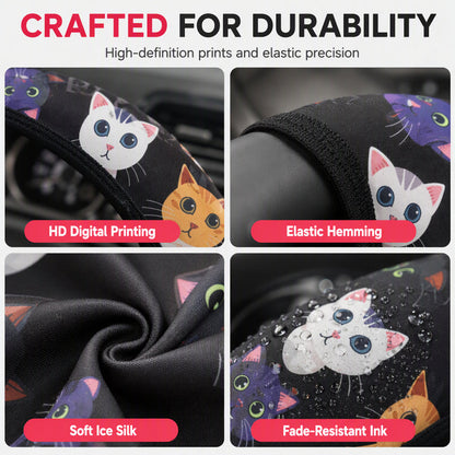 ⏰Universal 38cm Ringless Silk Steering Wheel Cover Printed Breathable Car Wheel Protector for All Seasons✨🚗