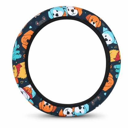 ⏰Universal 38cm Ringless Silk Steering Wheel Cover Printed Breathable Car Wheel Protector for All Seasons✨🚗