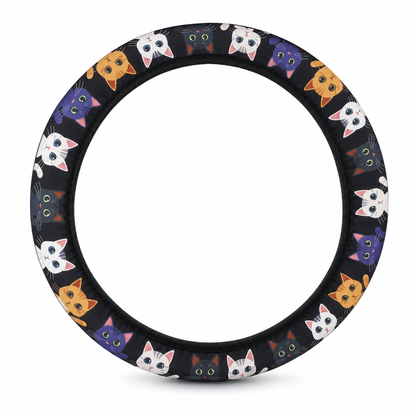 ⏰Universal 38cm Ringless Silk Steering Wheel Cover Printed Breathable Car Wheel Protector for All Seasons✨🚗