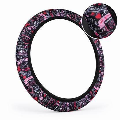 ⏰Universal 38cm Ringless Silk Steering Wheel Cover Printed Breathable Car Wheel Protector for All Seasons✨🚗