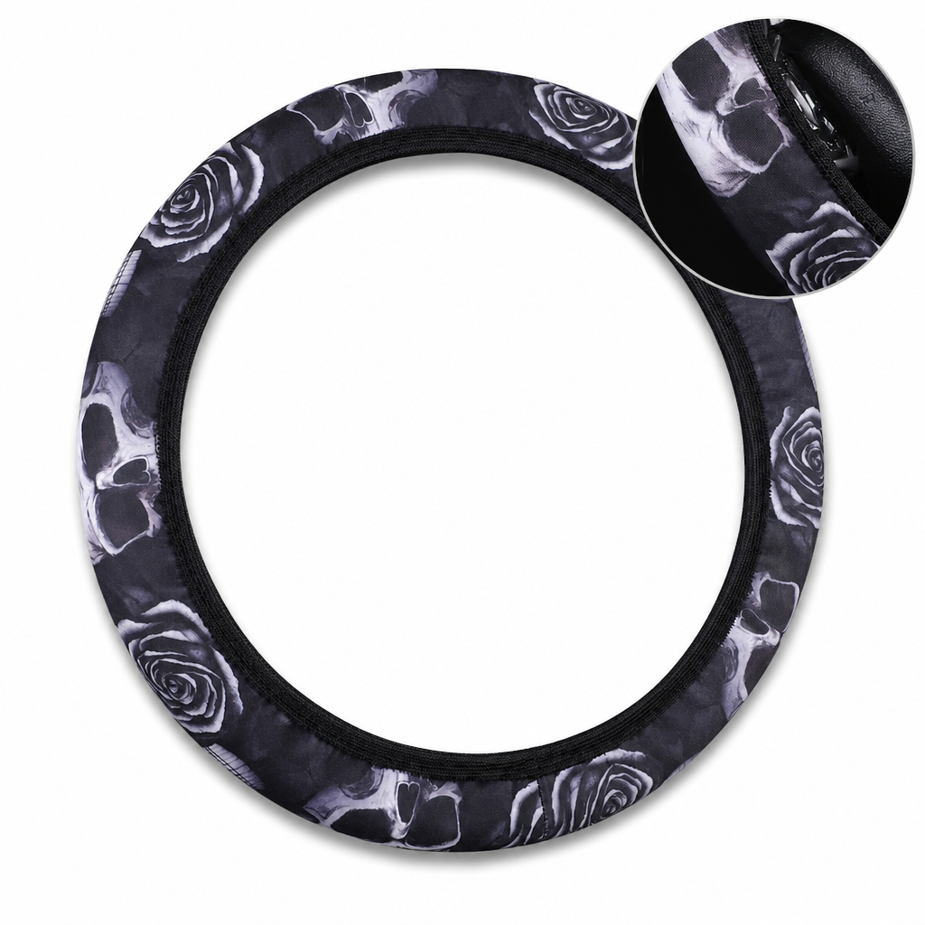 ⏰Universal 38cm Ringless Silk Steering Wheel Cover Printed Breathable Car Wheel Protector for All Seasons✨🚗