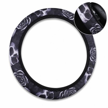 ⏰Universal 38cm Ringless Silk Steering Wheel Cover Printed Breathable Car Wheel Protector for All Seasons✨🚗