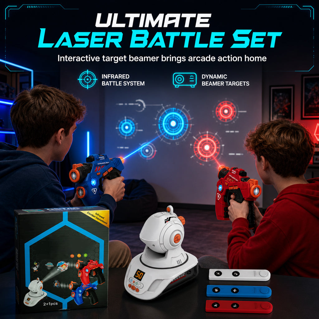 Black Friday Bestsellers 2026 🖤Kids Infrared Laser Battle Toy Gun Set with 2 Mini Pistols and 1 Projector featuring Sound and Light